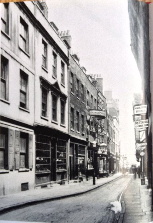 Figure 4 Wych Street - The Shakespeare's Head, where Punch was first mooted, is on the left